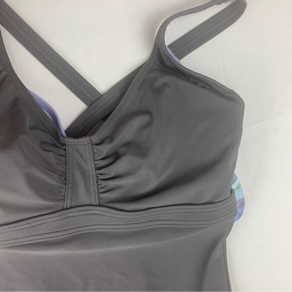 Prana women's small 34D gray new Aelyn One-Piece Swimsuit underwire athletic - Picture 13 of 13